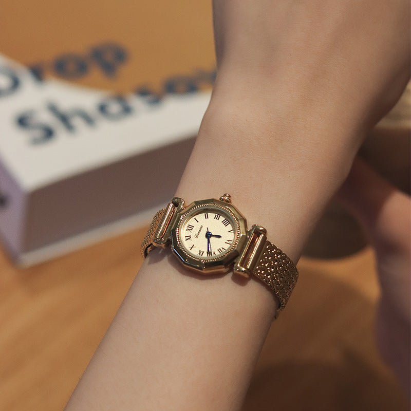 Rynx | Octagonal Retro Mid-antique Steel Watch For Women