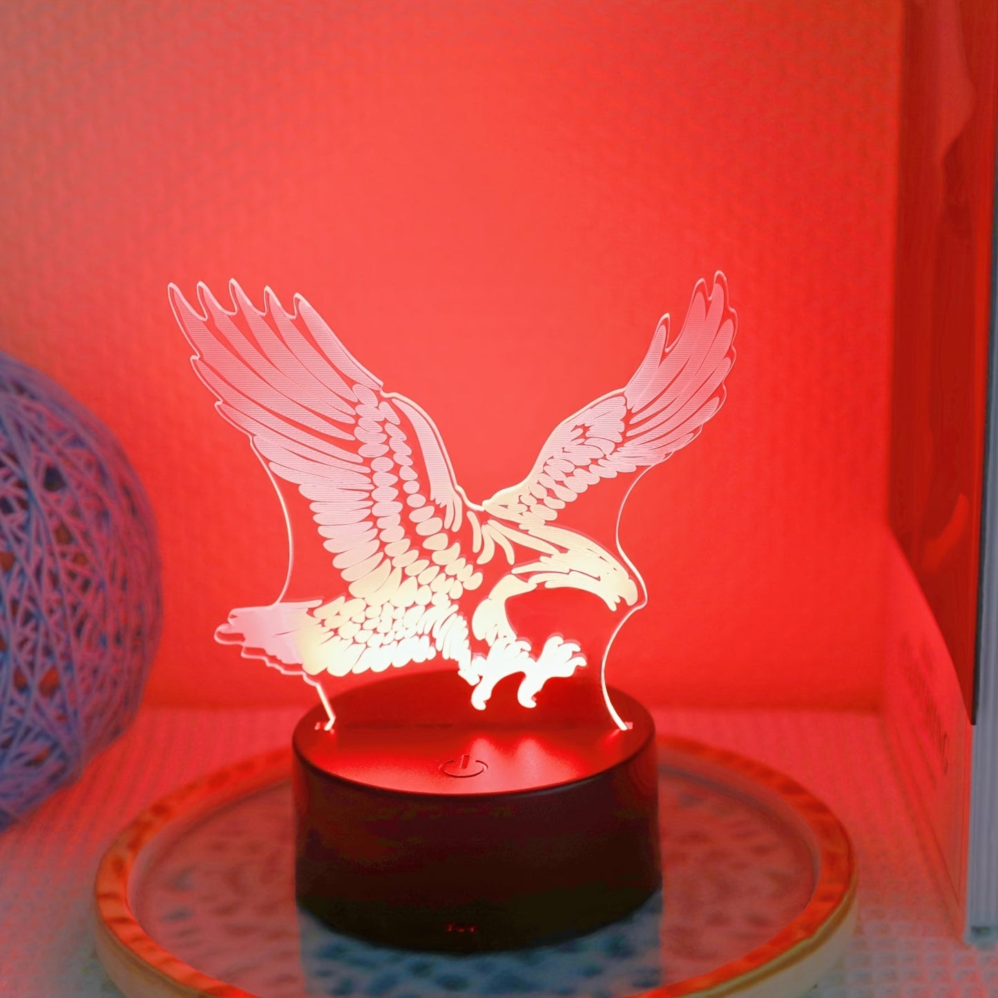 Rynx | EagleLight - 3D LED Night Light with Touch Control, 7 Colors USB Table Lamp