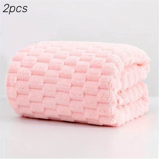 Rynx | 2pcs Ultra-Soft Microfiber Bath Towels - Super Absorbent, Quick-Dry Waffle Weave for Daily Use, Spa, Gym and Travel