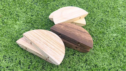 Rynx | WoodArc - Set with 2 Half-Round Wooden Floating Shelves for Wall Decoration and Storage