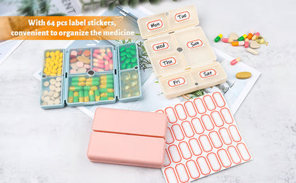 Rynx | Daily Pill Organizer – Portable 7-Compartment Box with Secure Magnetic Closure (3 Pieces)
