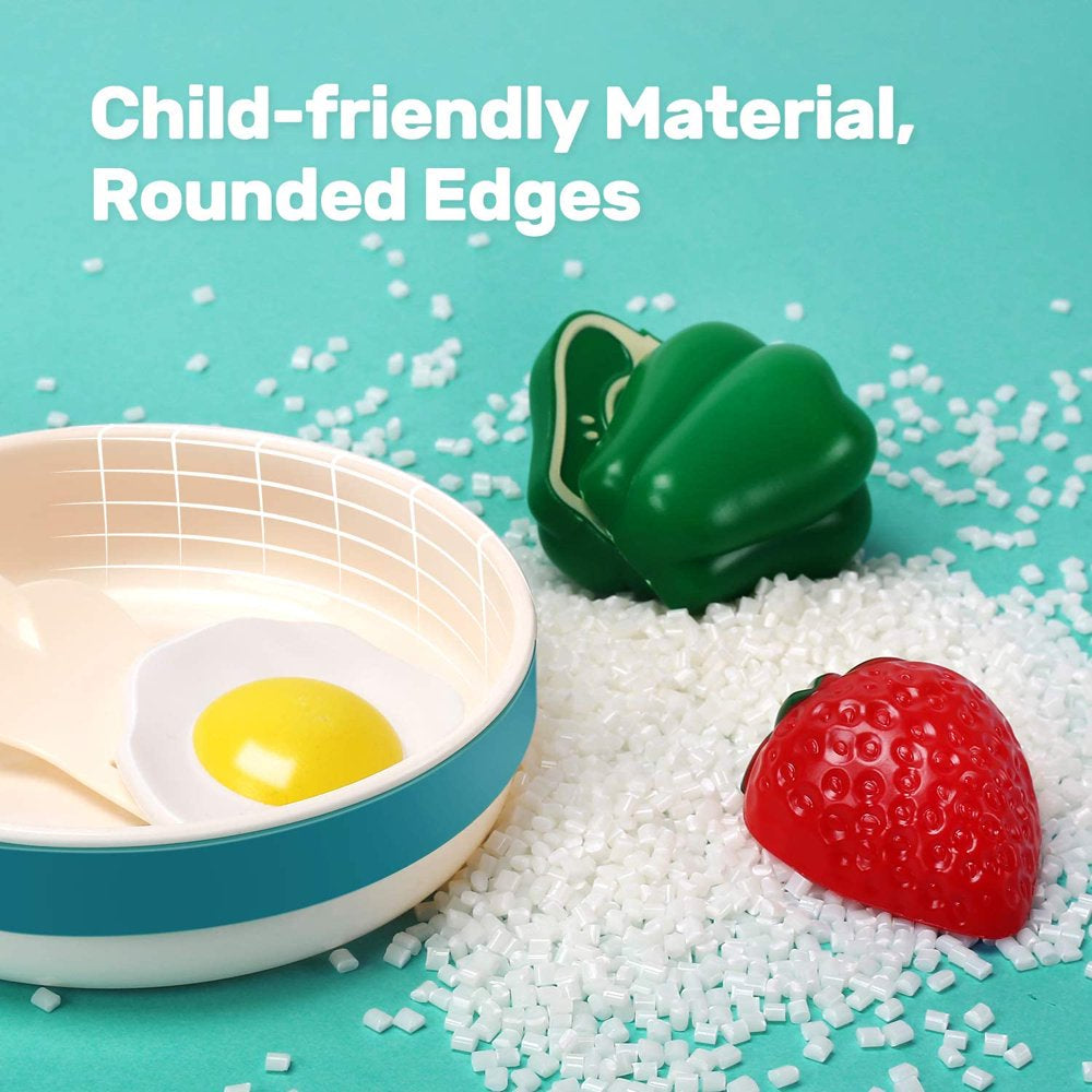 Rynx | 40PCS Kids Kitchen Pretend Play Toy Chef Set with Pots and Pans Kitchen Equipment Cutting Play Food Amazing Gift for Toddlers Boys Girls Indoor Play
