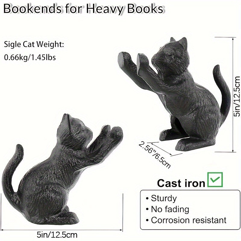 Rynx | IronVintage - Black Cast Iron Bookends for Heavy Books