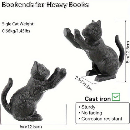 Rynx | IronVintage - Black Cast Iron Bookends for Heavy Books