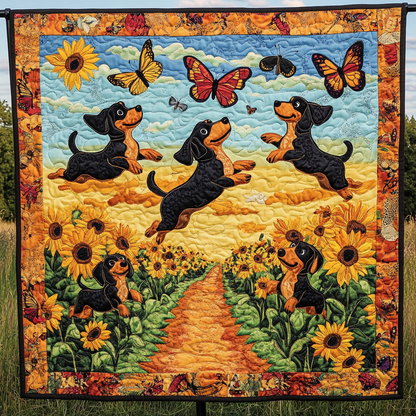 Rynx | Dachshund's Floral Run Quilt