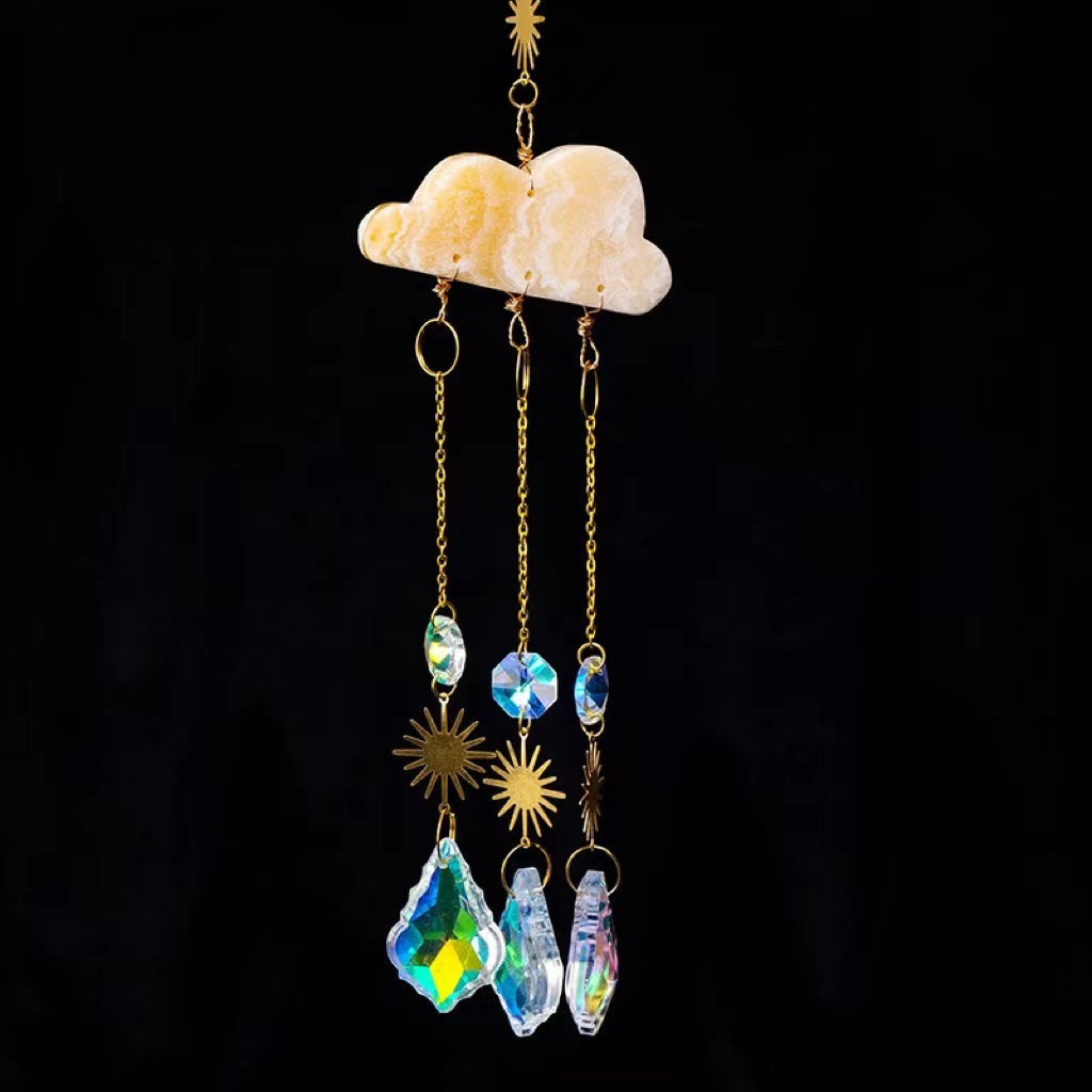 Rynx | Crystal Cloud Solar Collector Wind Chimes Christmas Pendant Hanging Chain