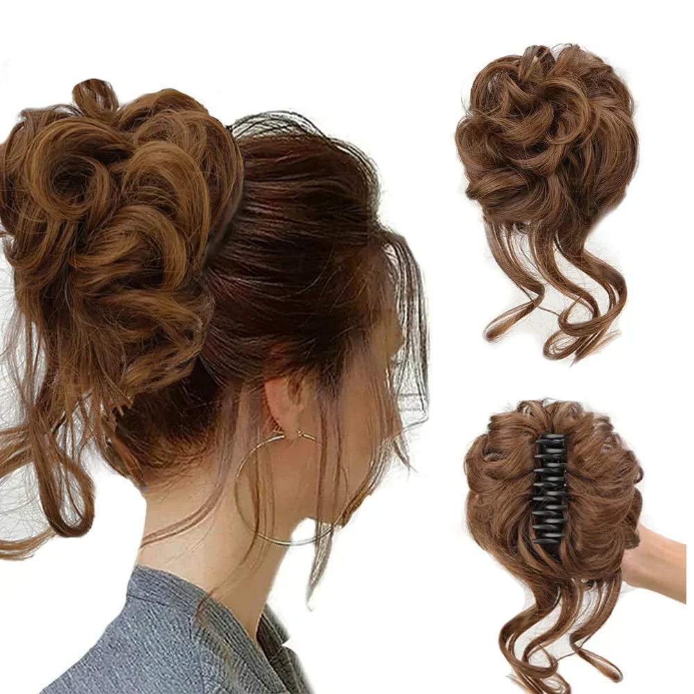 RYNX | Curlybun: Instant Curled Bun Hair Clip Light brown