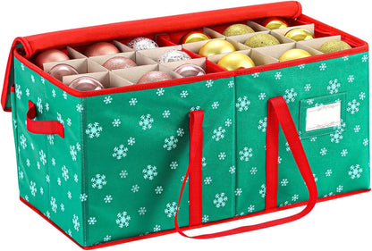 Rynx | Large Christmas ornament storage container box with zipper closure
