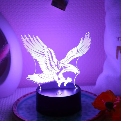 Rynx | EagleLight - 3D LED Night Light with Touch Control, 7 Colors USB Table Lamp