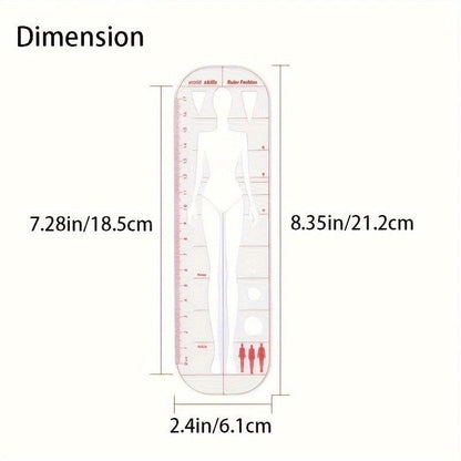Rynx | Fashion Sketching Acrylic Ruler and Design Template for Tailoring Excellence