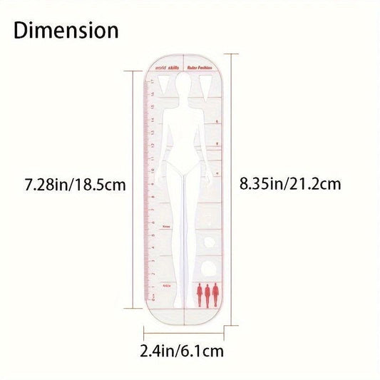 Rynx | Fashion Sketching Acrylic Ruler and Design Template for Tailoring Excellence