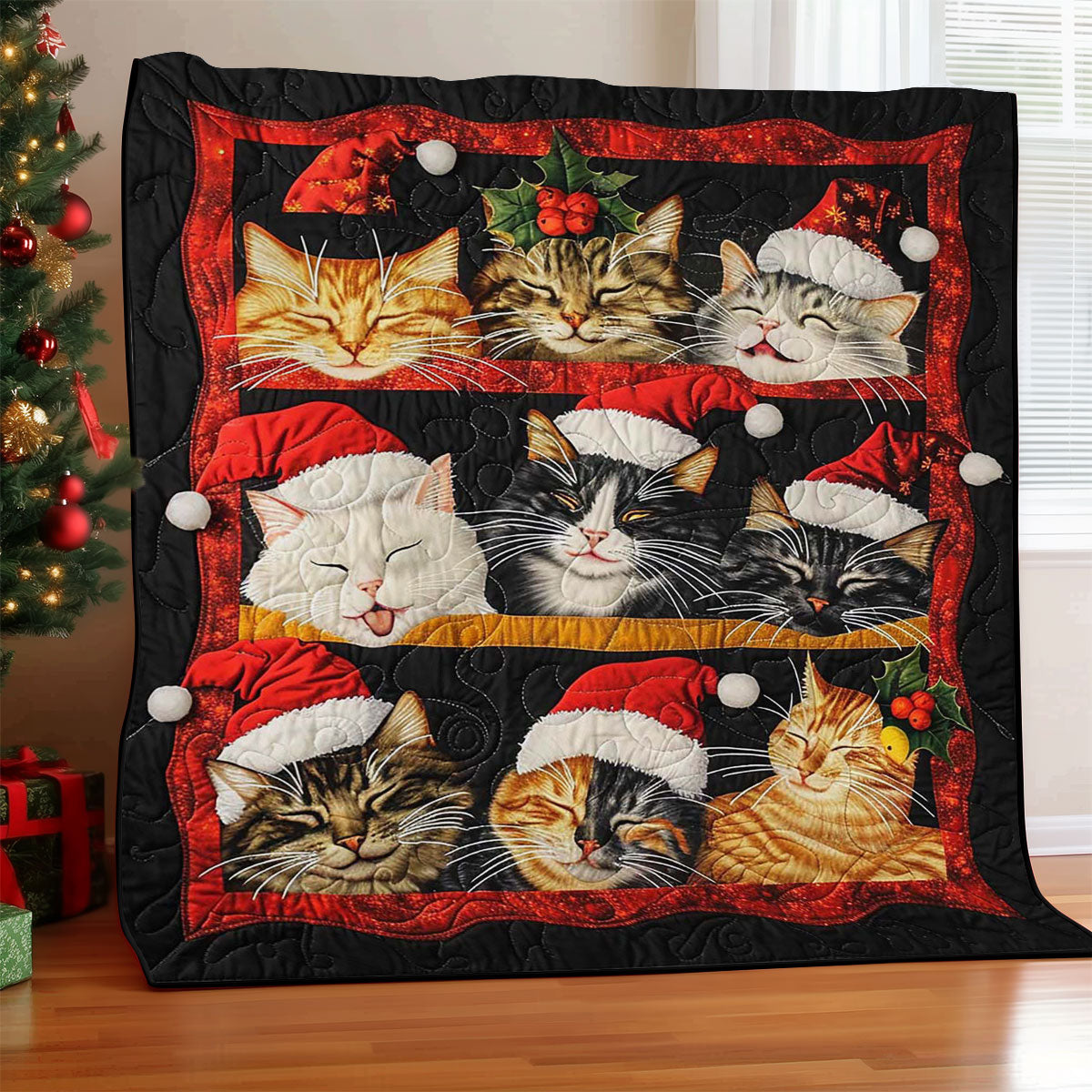 Rynx | Sleeping Christmas Cat Quilt