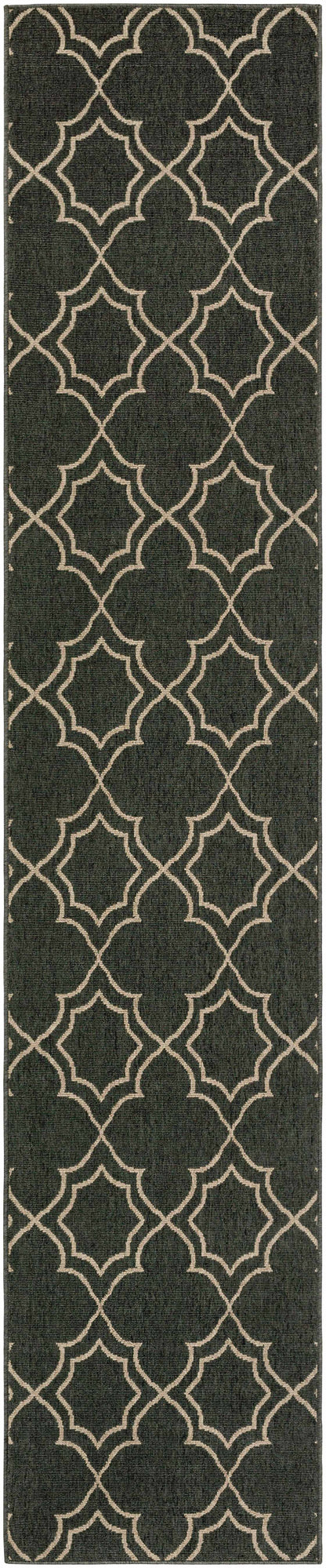Rynx | Black modern farmhouse outdoor rug