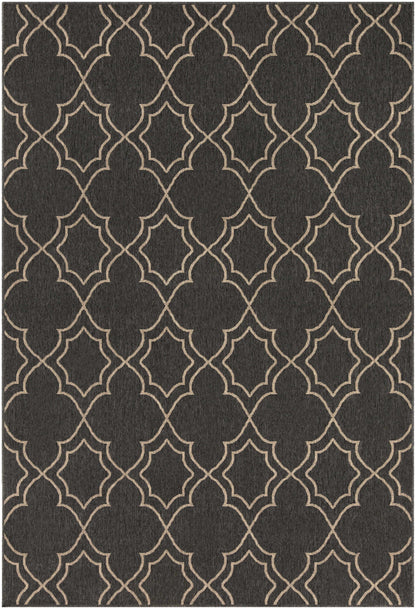 Rynx | Black modern farmhouse outdoor rug