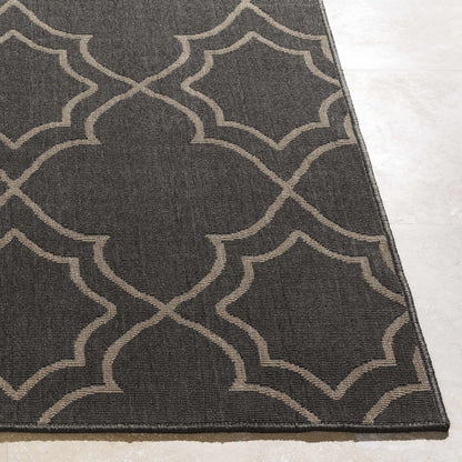 Rynx | Black modern farmhouse outdoor rug