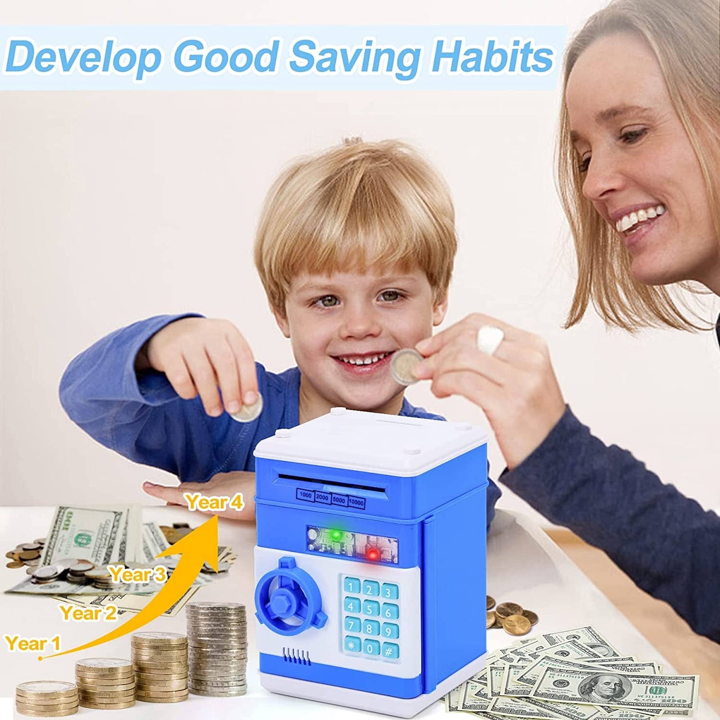 Rynx | Kids Cartoon Password Box Piggy Bank