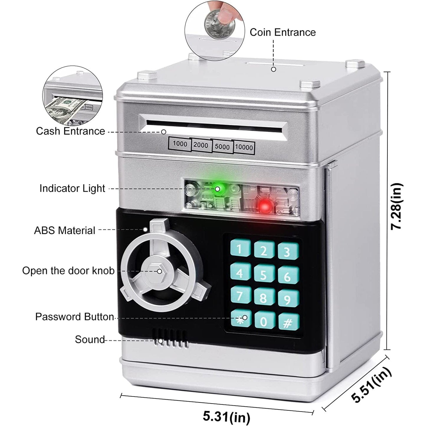 Rynx | Kids Cartoon Password Box Piggy Bank