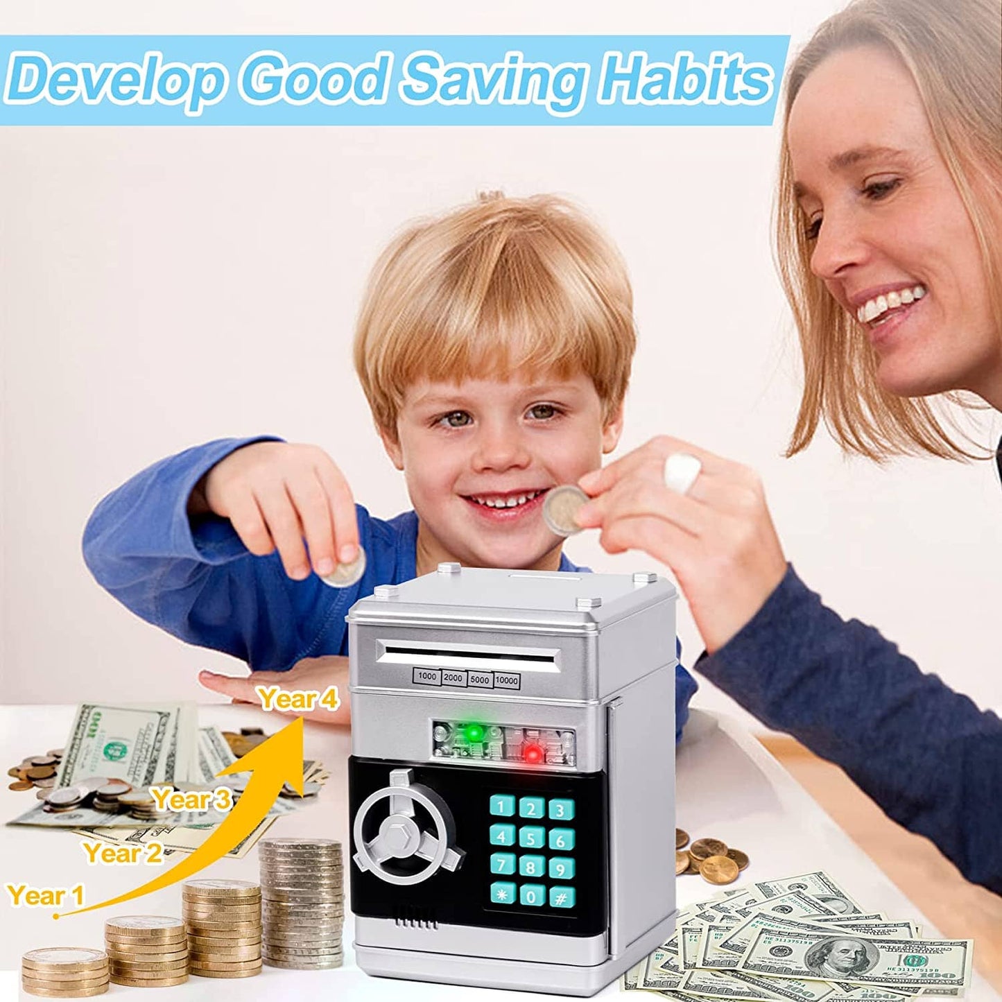 Rynx | Kids Cartoon Password Box Piggy Bank