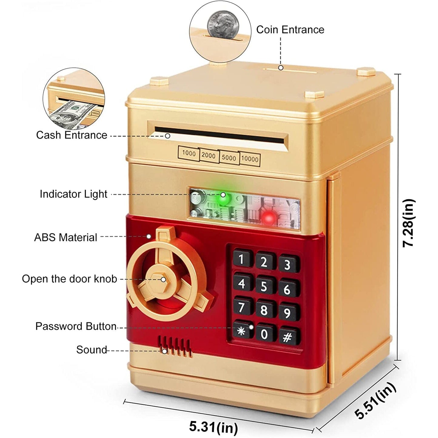 Rynx | Kids Cartoon Password Box Piggy Bank