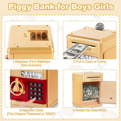 Rynx | Kids Cartoon Password Box Piggy Bank