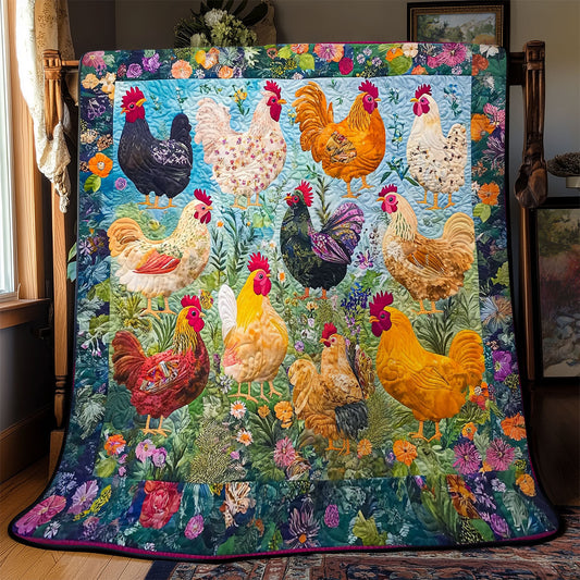 Rynx | Clucker In Garden Quilted Blanket
