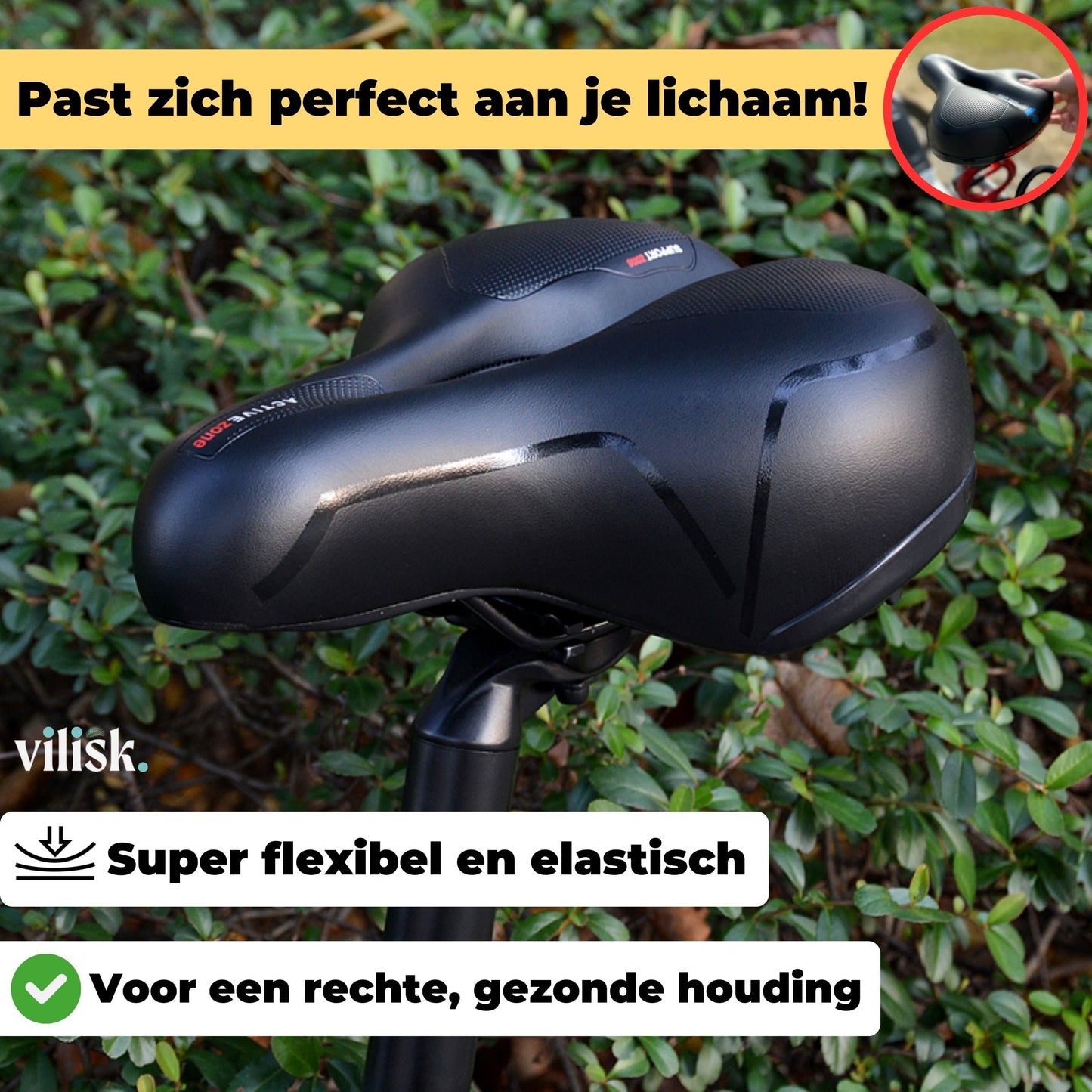 RYNX | Comfortable Bicycle Seat Against Back And Tailbone Pain