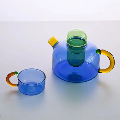 Rynx | Contrasting Color Translucent Kettle & Cups Set