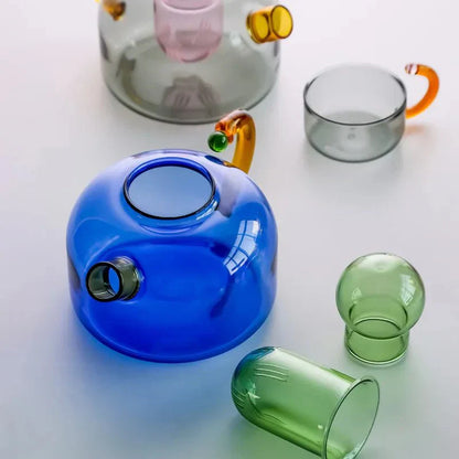 Rynx | Contrasting Color Translucent Kettle & Cups Set