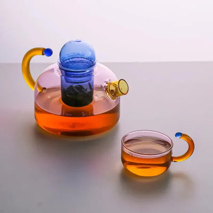 Rynx | Contrasting Color Translucent Kettle & Cups Set