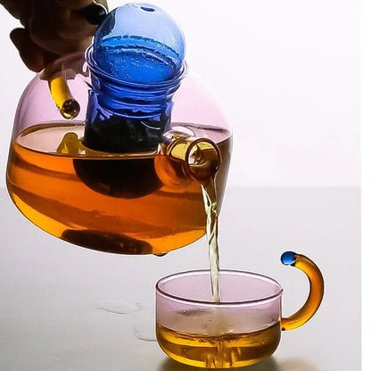 Rynx | Contrasting Color Translucent Kettle & Cups Set