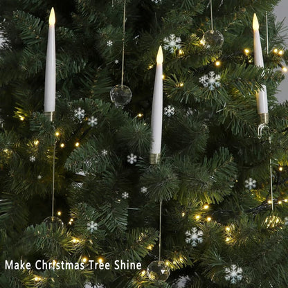 Rynx | LED Christmas tree candles with crystal ball – Realistic flame effect