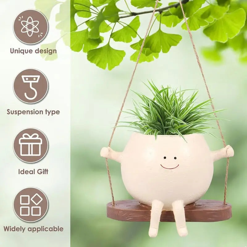 Rynx | Hanging planter with smiling face