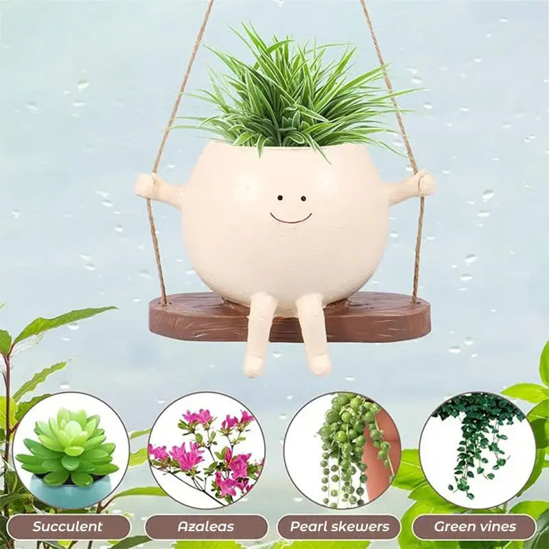 Rynx | Hanging planter with smiling face
