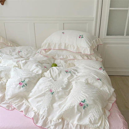 Rynx Coquette Aesthetic Ruffle Bedding Set
