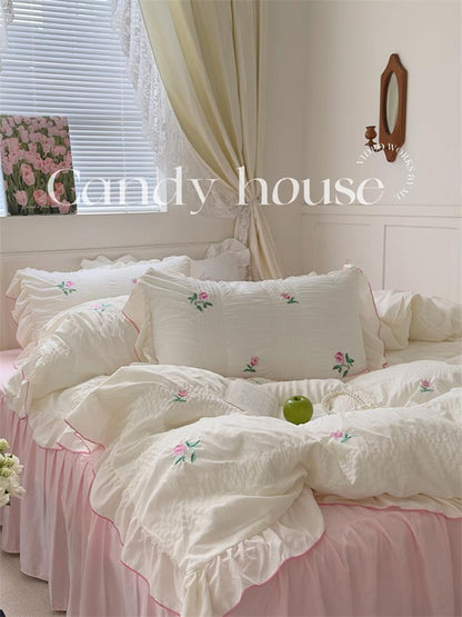 Rynx Coquette Aesthetic Ruffle Bedding Set