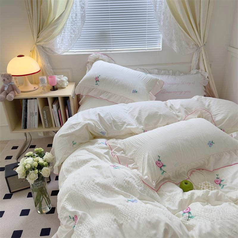 Rynx Coquette Aesthetic Ruffle Bedding Set