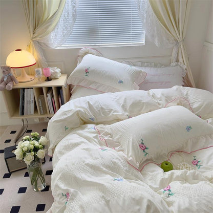 Rynx Coquette Aesthetic Ruffle Bedding Set