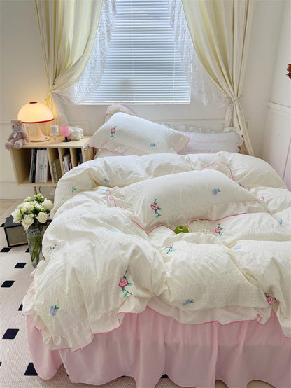 Rynx Coquette Aesthetic Ruffle Bedding Set