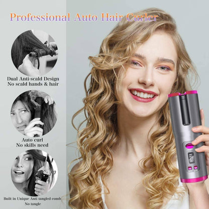 Rynx | Wireless Automatic Portable Ceramic Drum Hair Curling Iron