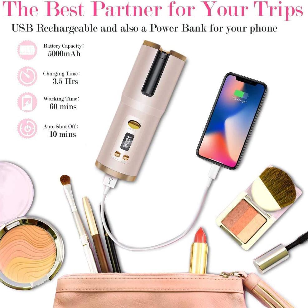 Rynx | Wireless Automatic Portable Ceramic Drum Hair Curling Iron