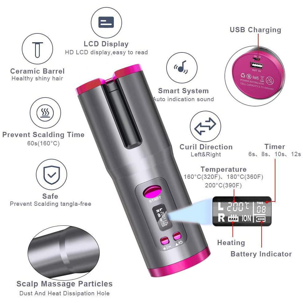 Rynx | Wireless Automatic Portable Ceramic Drum Hair Curling Iron