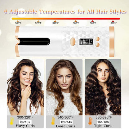 Rynx | Wireless Automatic Portable Ceramic Drum Hair Curling Iron