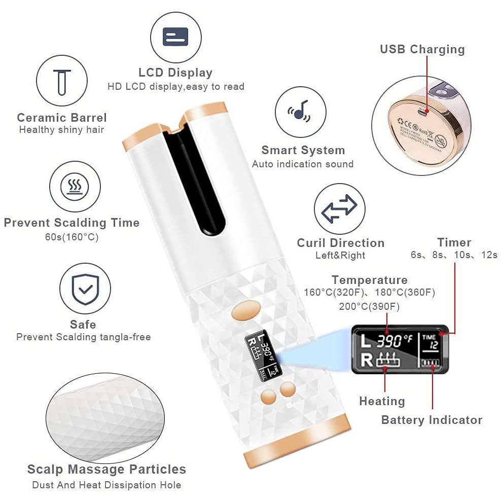 Rynx | Wireless Automatic Portable Ceramic Drum Hair Curling Iron