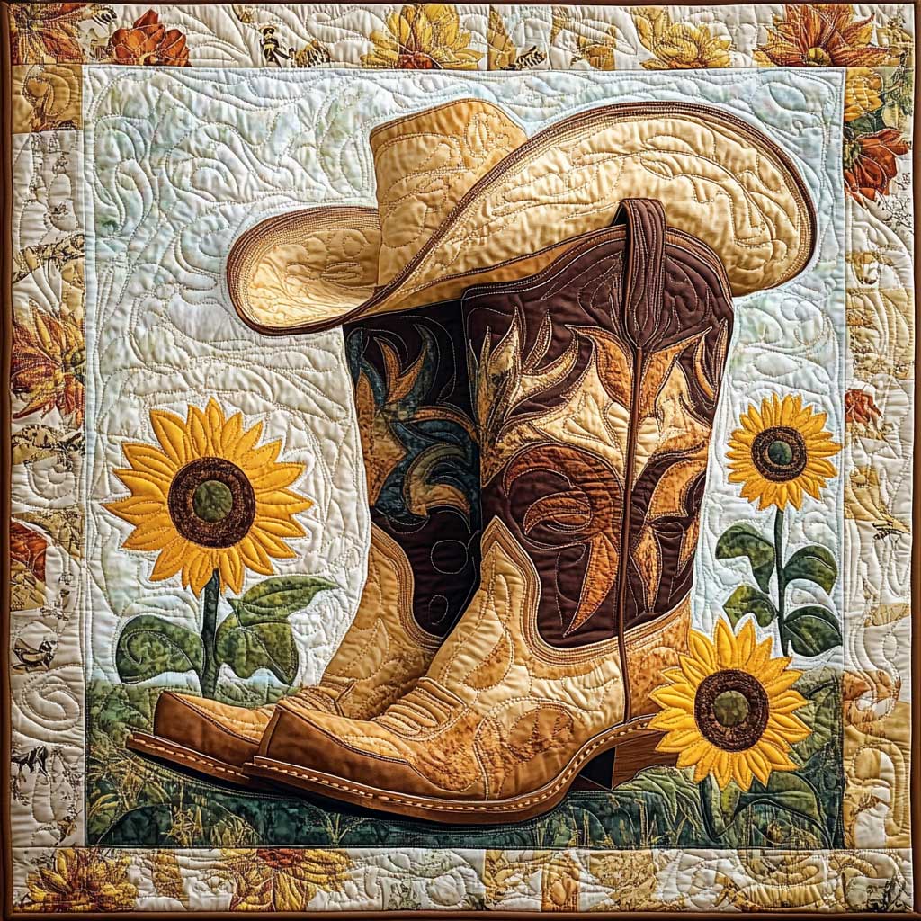 Rynx | Cowboy Boots and Sunflower Quilt