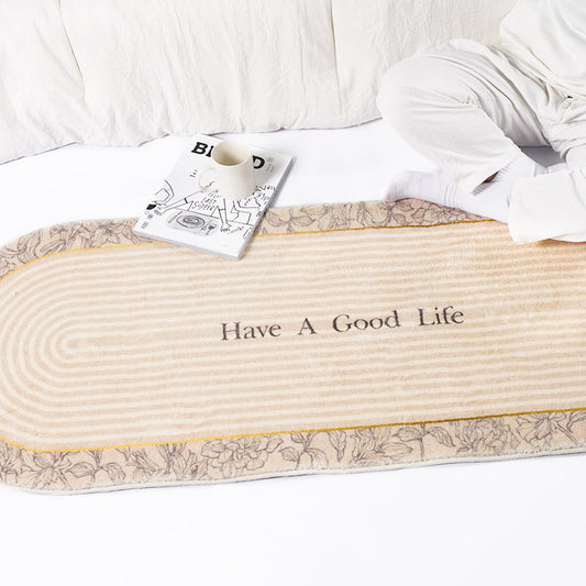 Rynx | Track and Flower Cream Bedroom Mat