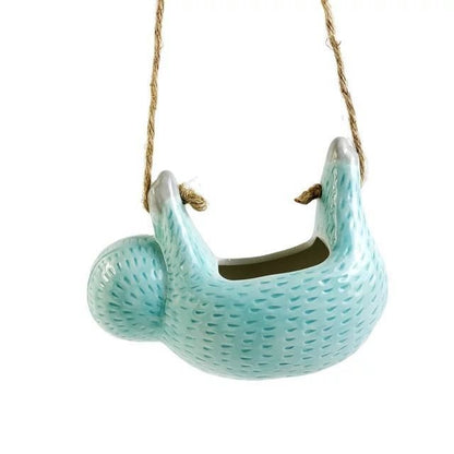 Rynx | SlothGarden - Charming hanging ceramic plant bowl for your indoor oasis
