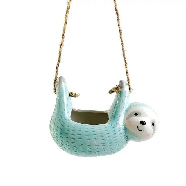 Rynx | SlothGarden - Charming hanging ceramic plant bowl for your indoor oasis