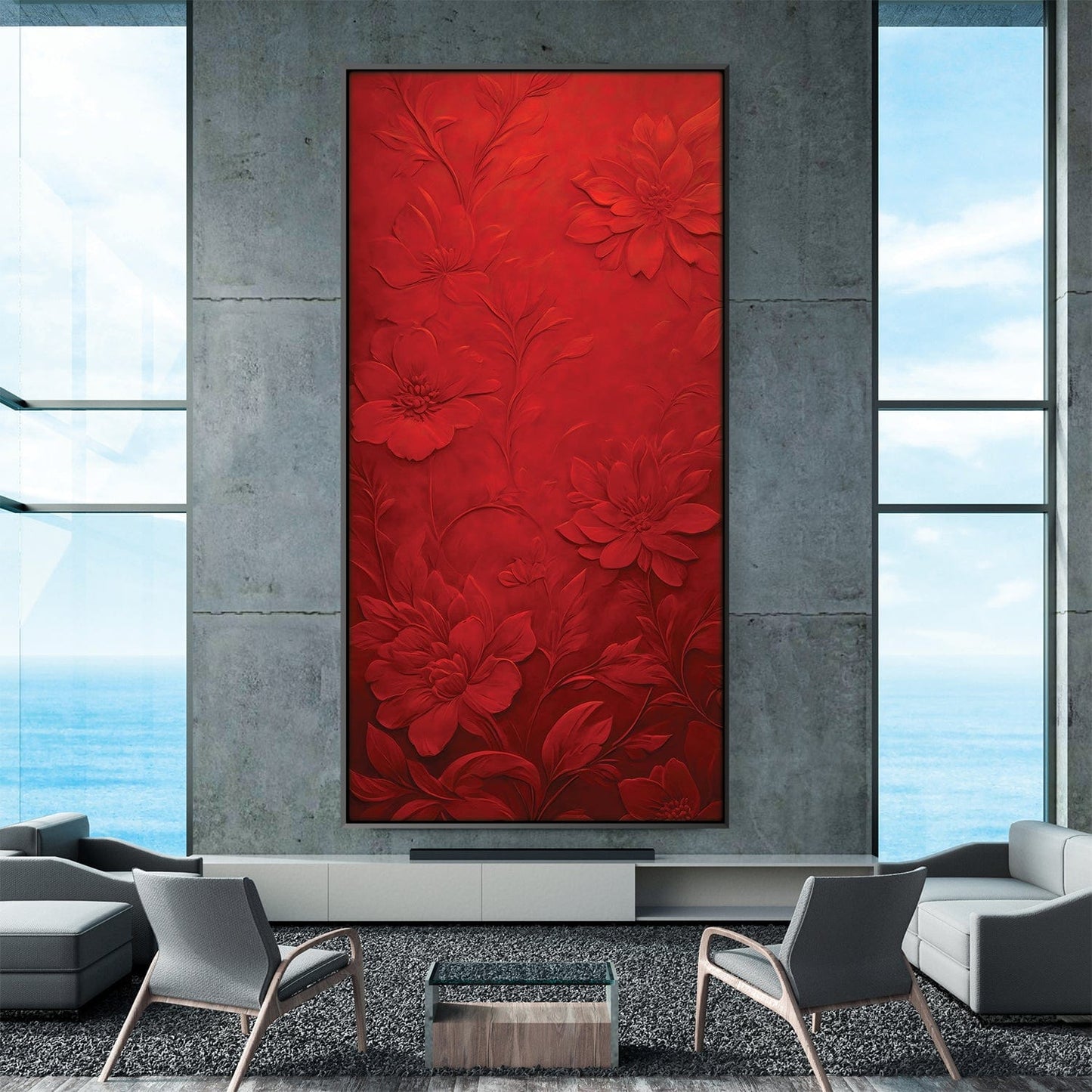 Rynx | Crimson Flora Canvas