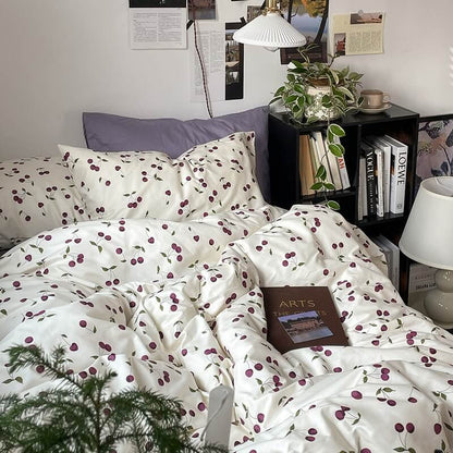 Rynx | Purple Cherries Bedding Set