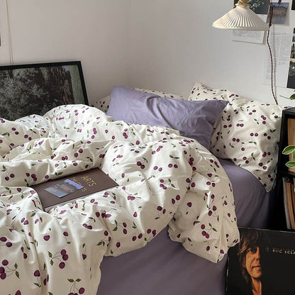 Rynx | Purple Cherries Bedding Set